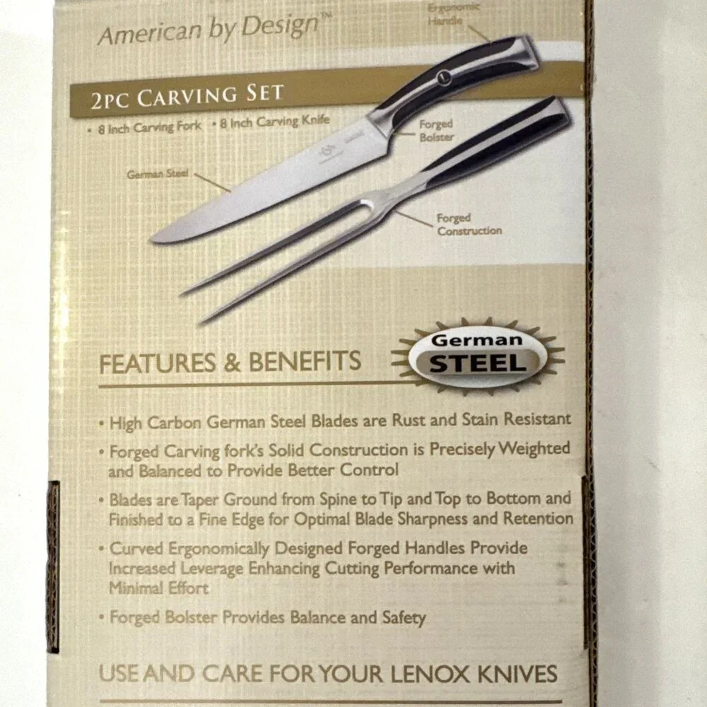 Lenox American By Design 2 Piece German Steel Carving Set